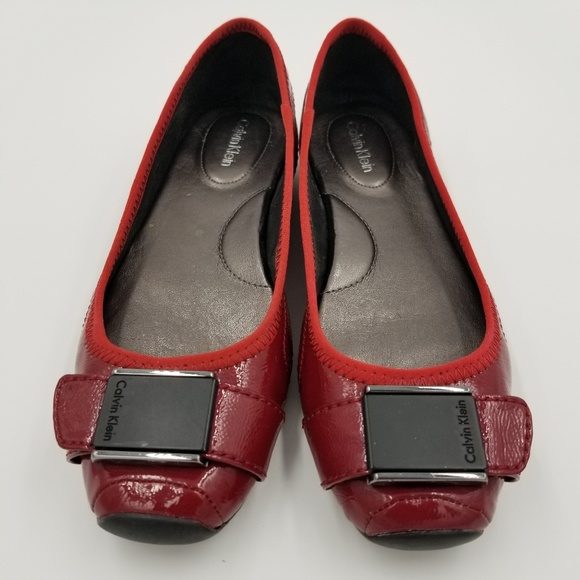calvin klein red flats